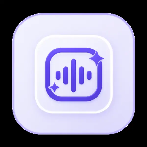 A small purple audio-processing icon on a pale tile.