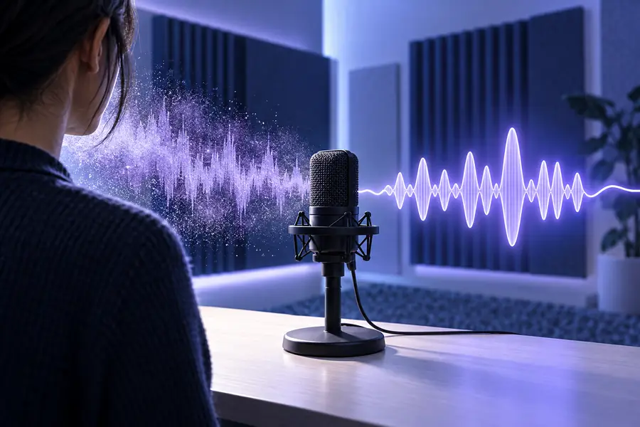 Illustration of a processed voice recording with clearer speech focus
