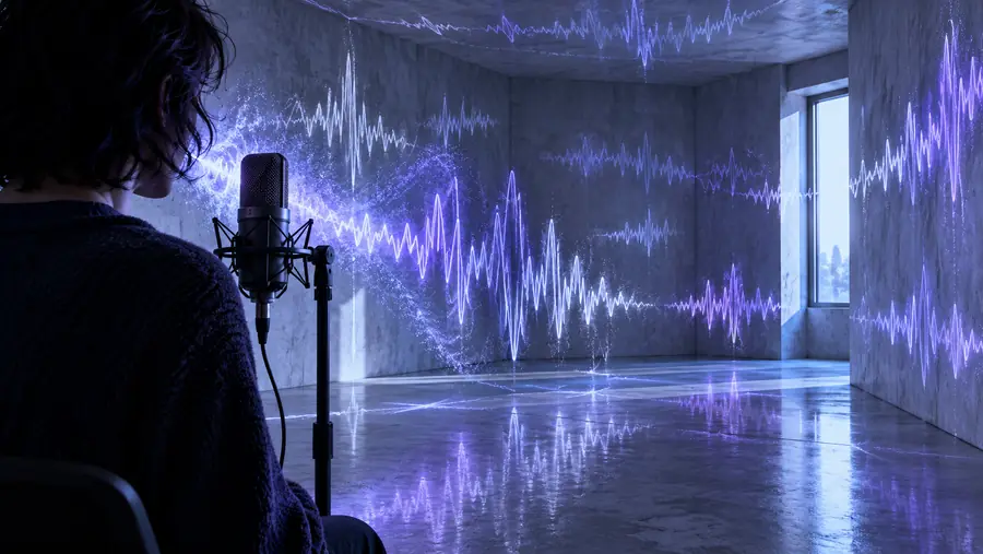 Unprocessed spoken recording with uneven room sound